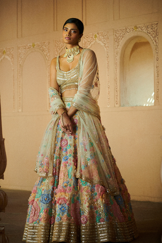 Three-Dimensional Floral Rachana Lehenga Set