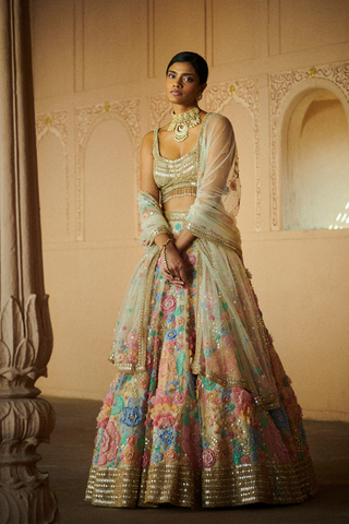 Three-Dimensional Floral Rachana Lehenga Set