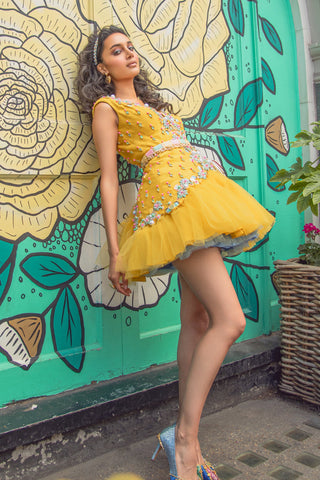 SUMMER IN PARIS - YELLOW BABYDOLL DRESS